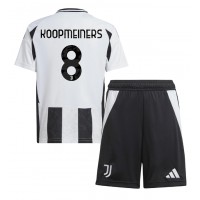 Camisa de Futebol Juventus Teun Koopmeiners #8 Equipamento Principal Infantil 2024-25 Manga Curta (+ Calças curtas)